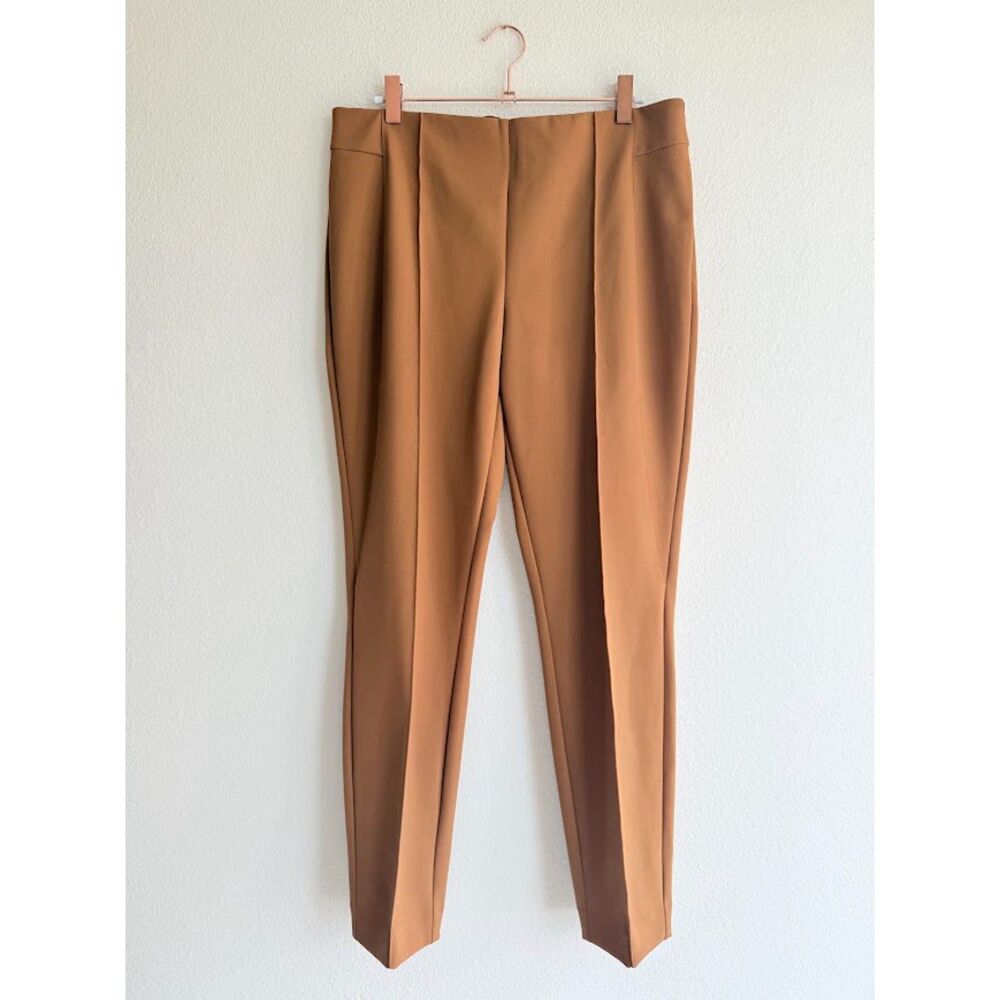Lafayette 148 Acclaimed Stretch Gramercy Pant with Pintuck in Cappuccino size 10